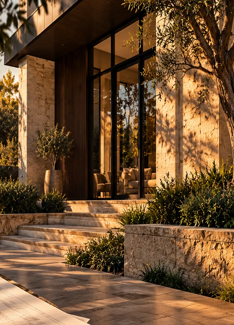 Illustrative contemporary building architectural detail